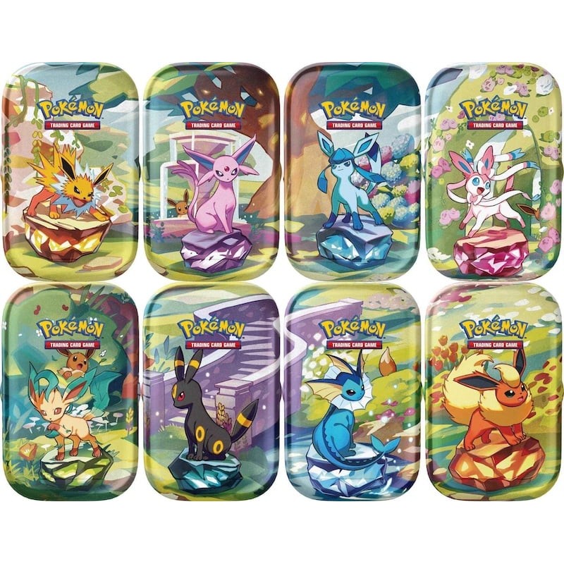 Mini Tins Pokémon EV8.5 Évolutions Prismatiques FR – Coffret Métallique + Boosters