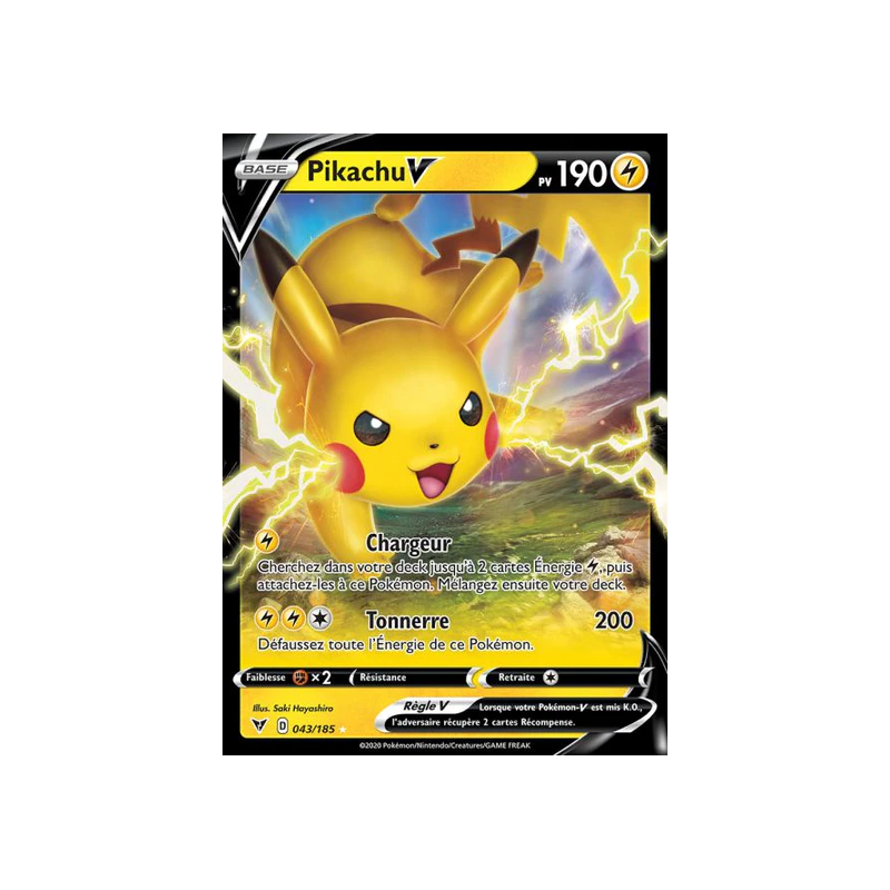 Carte pokemon - Pikachu V 043/185 Voltage Eclatant