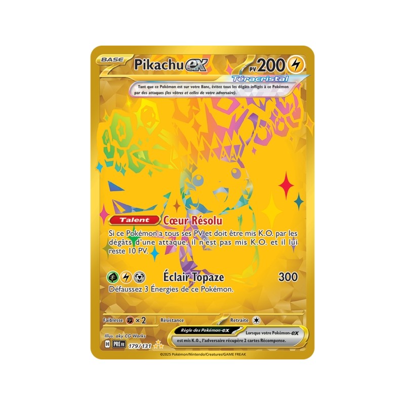 Carte pokemon - Pikachu EX 179/131 Evolution Prismatique (Etat:NM)