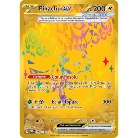 Carte pokemon - Pikachu EX 179/131 Evolution Prismatique (Etat:NM)