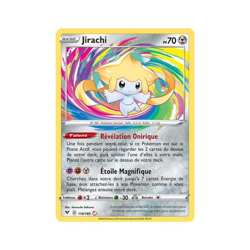 Carte pokemon - Jirachi Amazing 119/185 Voltage Eclatant (Etat:MINT)