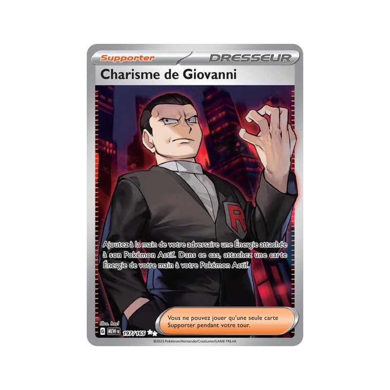 Carte pokemon - Charisme de Giovanni 197/165 151 (Etat:MINT)