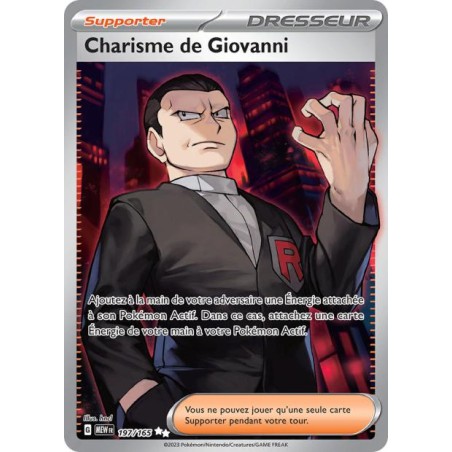 Carte pokemon - Charisme de Giovanni 197/165 151 (Etat:MINT)