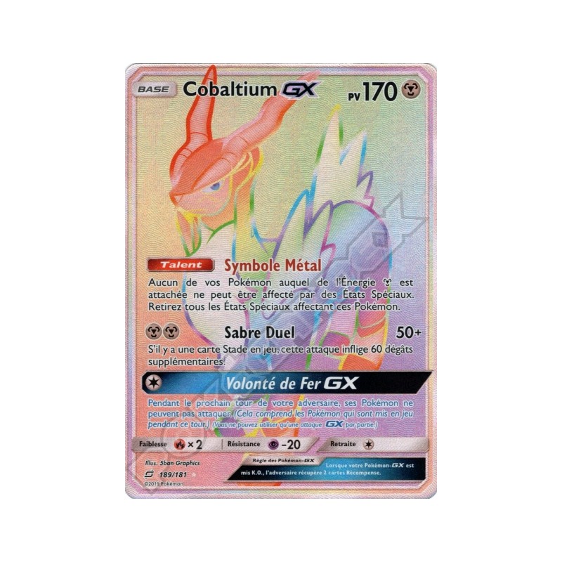 Carte pokemon - Colbatium GX 189/181 Duo De Choc (Etat:MINT)