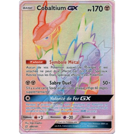 Carte pokemon - Colbatium GX 189/181 Duo De Choc (Etat:MINT)