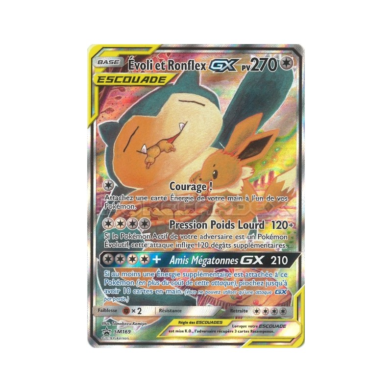 Carte pokemon - Ronflex ET Evoli GX SM169 PROMO (Etat:BON)