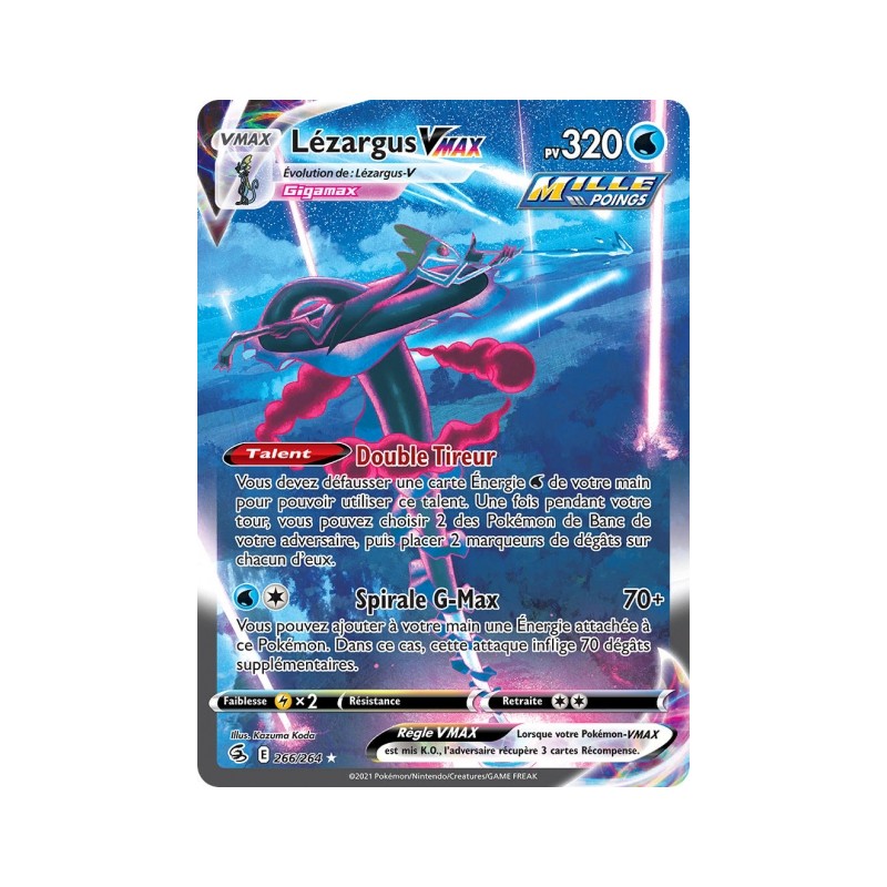 Carte Pokémon – Lézargus VMAX 266/264 – EB08 Poing de Fusion (État : NM) - FR