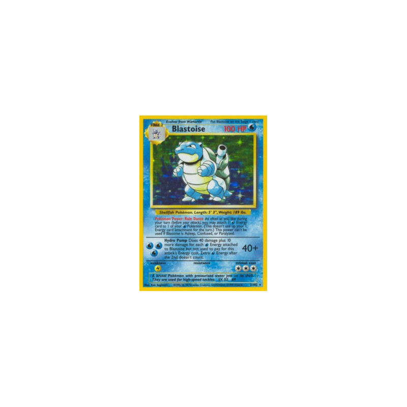 Carte Pokémon - Set de base - Tortank 2/102 (Etat: NM)