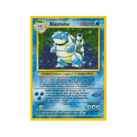 Carte Pokémon - Set de base - Tortank 2/102 (Etat: NM)