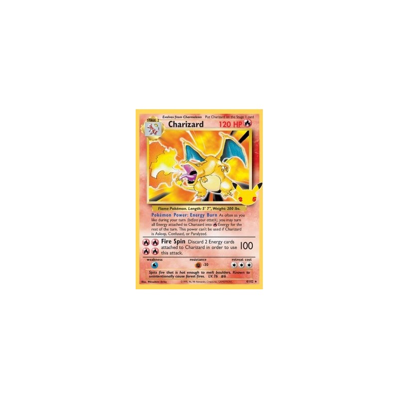 Carte Pokémon - Célébration - Dracaufeu 4/102 Célébration FR (Etat: EX)