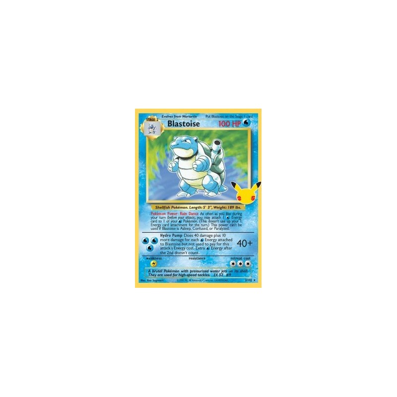 Carte Pokémon - Set de base - Tortank 2/102 (Etat: NM)