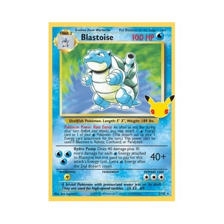 Carte Pokémon - Set de base - Tortank 2/102 (Etat: NM)