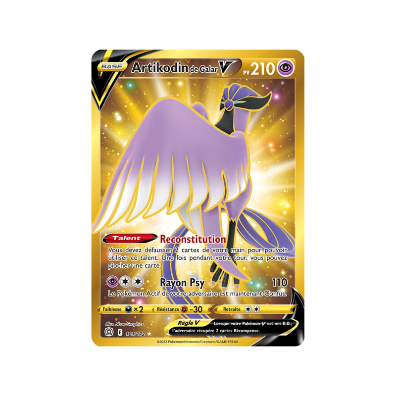 Carte Pokémon -  Étoiles brillantes - Artikodin de Galar V 181/172 (Etat:NM)