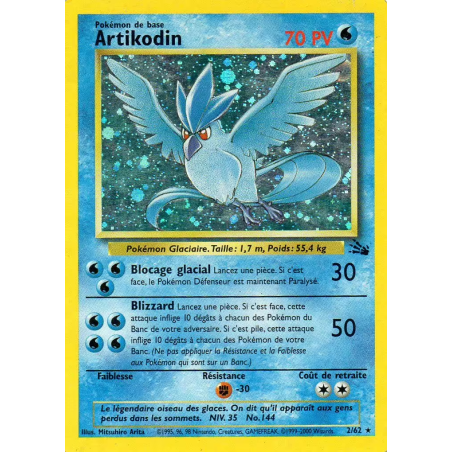 Carte Pokémon - Artikodin - 2/62 - Edition 1 - Fossile Wizards - (Etat: GD) - FR