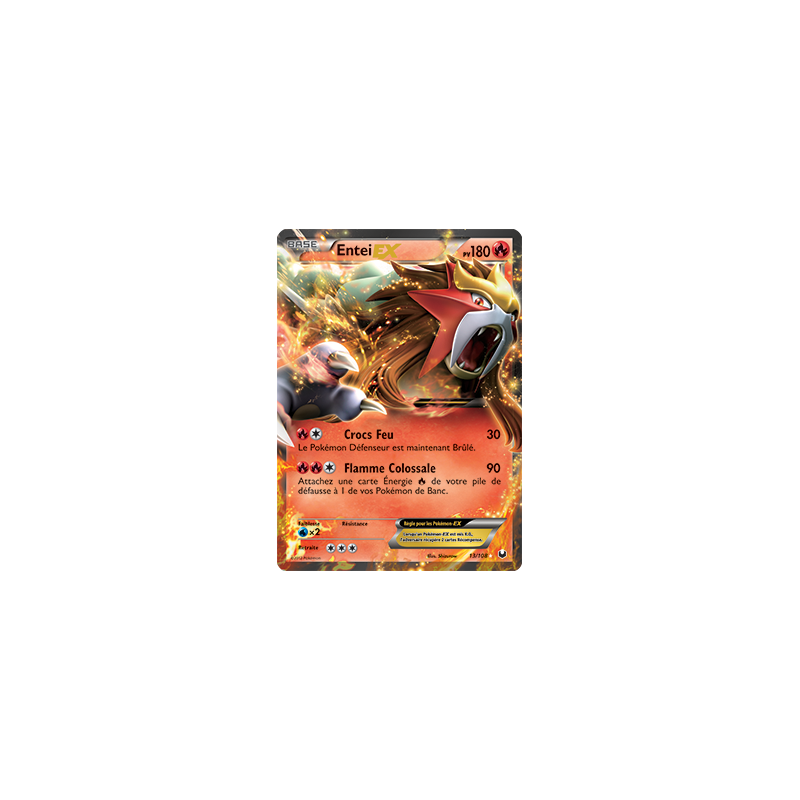 Carte Pokémon - Entei EX -13/108 - Noir et blanc - Explorateurs Obscurs - (Etat:  Good) - FR