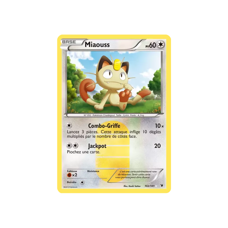 Carte Pokémon - Miaouss 102/101 Nobles Victoires (Etat: NM)