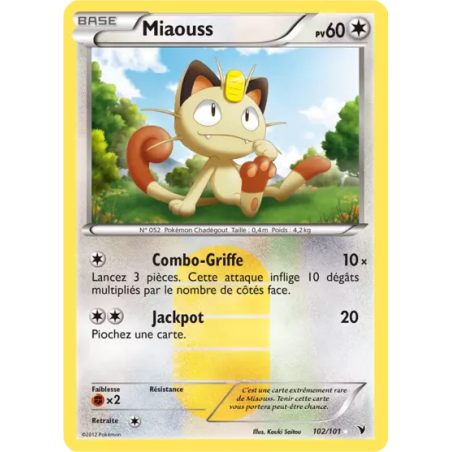 Carte Pokémon - Miaouss 102/101 Nobles Victoires (Etat: NM)