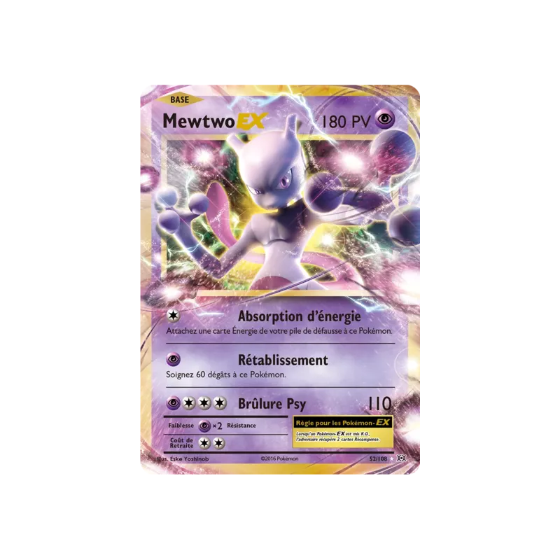 Carte Pokémon - Mewtwo EX 52/108 - XY- Évolutions -  (Etat: NM) - FR
