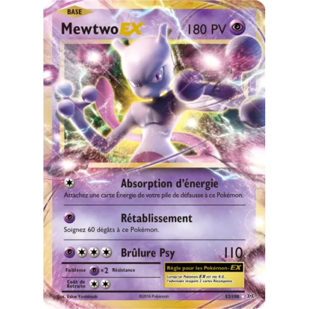 Carte Pokémon - Mewtwo EX 52/108 - XY- Évolutions -  (Etat: NM) - FR