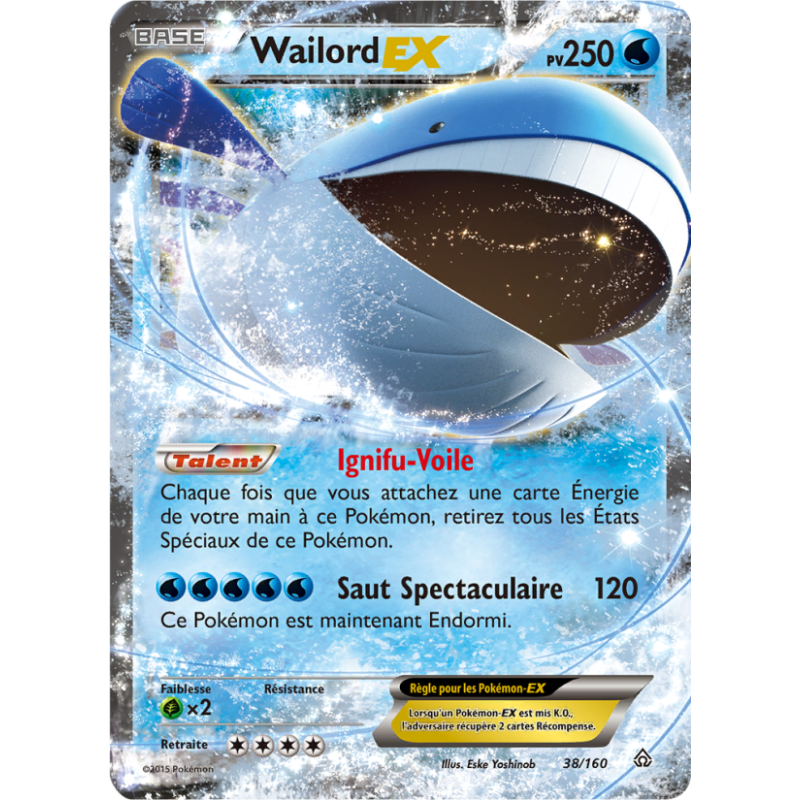 Carte Pokémon - Primo-Choc - Wailord EX 38/160 (Etat: NM)
