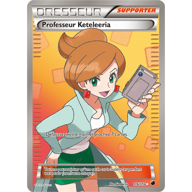 Carte Pokémon - Glaciation Plasma - Professeur Keteleeria 116/116 (Etat: EX)