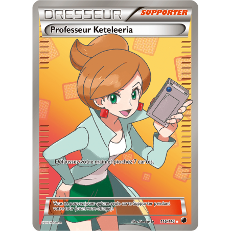 Carte Pokémon - Glaciation Plasma - Professeur Keteleeria 116/116 (Etat: EX)