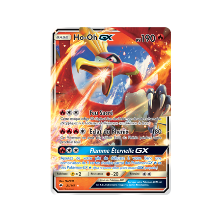 Carte Pokémon - Ombres Ardentes - Ho-Oh GX 21/147 (Etat: NM)