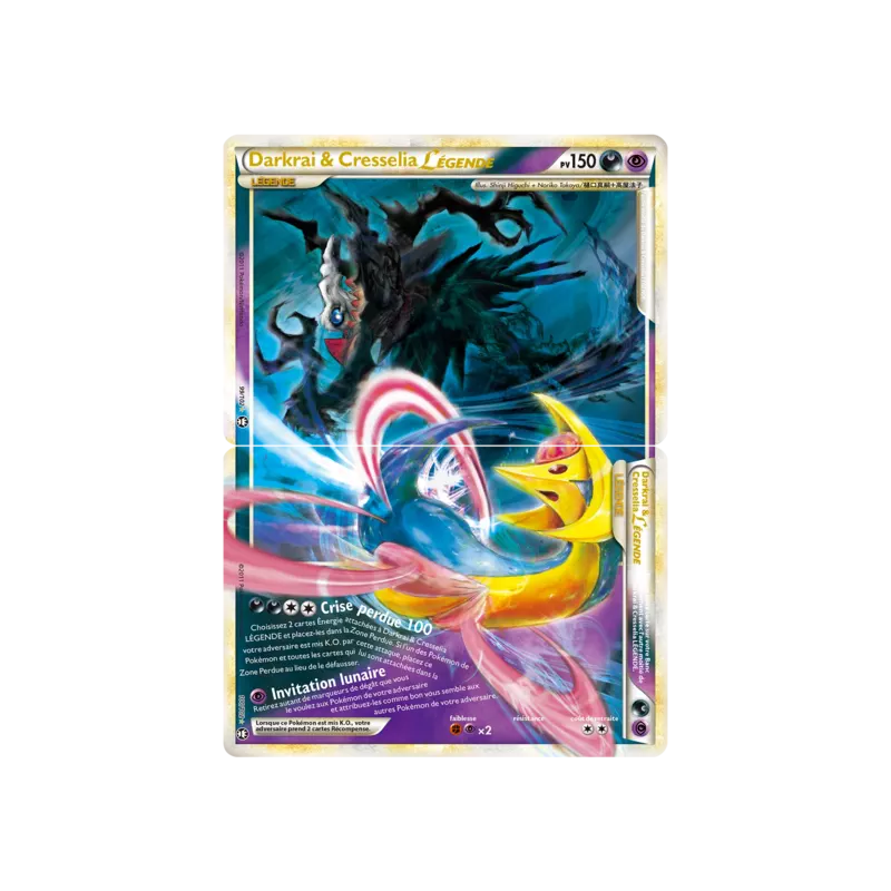 Carte Pokémon -  Triomphe -  Darkrai & Cresselia LÉGENDE 100/102 (Etat: LP)