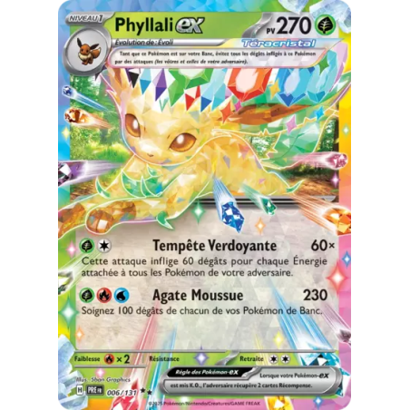 Carte Pokémon - Evolution Prismatique - Phyllai EX 006/131 (Etat: NM)