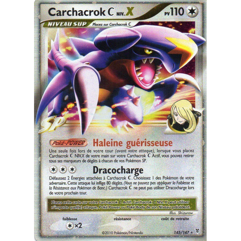 Carte Pokémon - Vainqueurs Suprêmes - Carchacrok [C] LV.X 145/147 (Etat: EX)