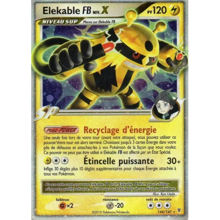 Carte Pokémon - Vainqueurs Suprêmes - Elekable  [FB] LV.X 144/147 (Etat: EX)