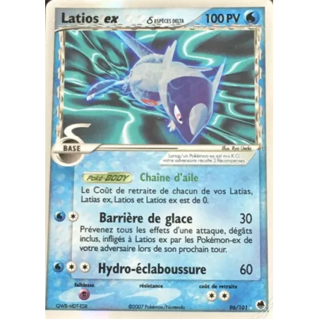 Carte Pokémon - EX Île des Dragons - Latios ex δ Espéces Delta (DF 96) (Etat: GD)