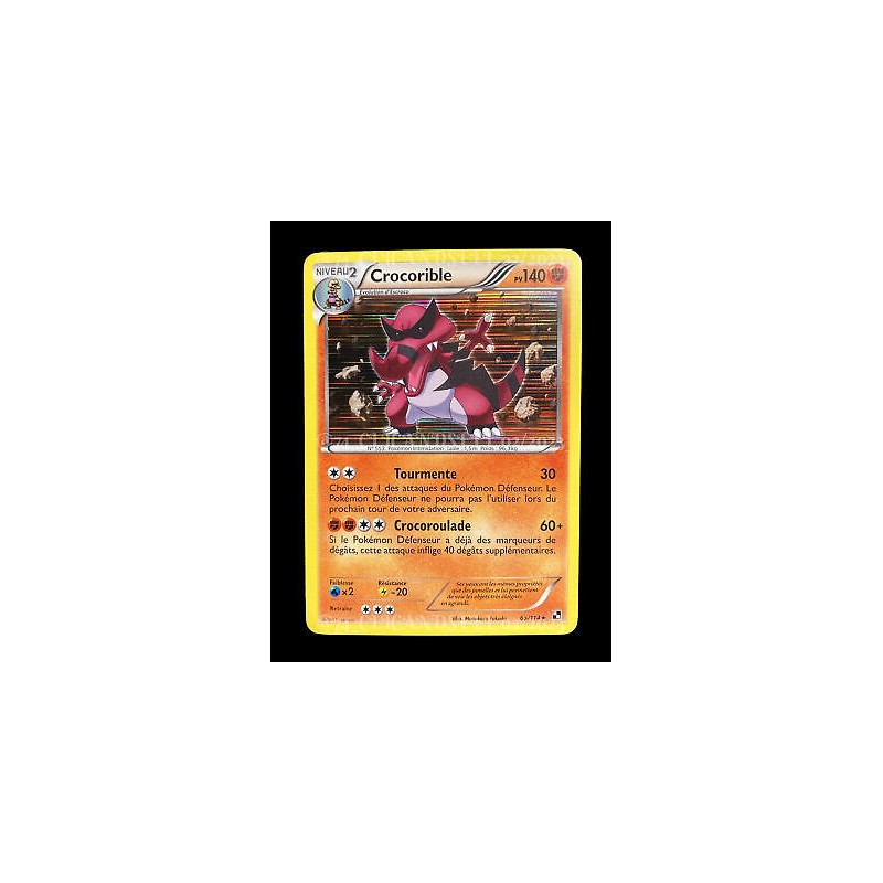 Carte Pokémon - Crocorible 65/114  Noir et blanc (Etat: GD)