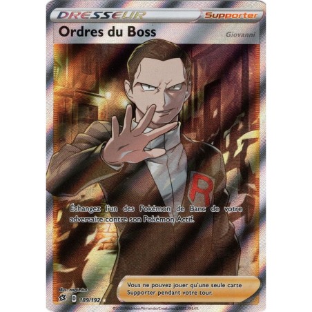 Carte Pokémon - Ordres du Boss Dresseur 189/192  Clash des Rebelles (Etat: NM)