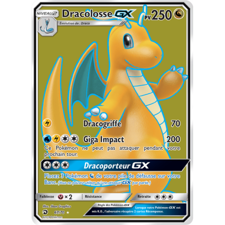Carte Pokémon -  Dragonite GX 67/70 Majesté des Dragons (Etat: NM)
