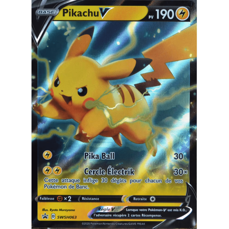 Carte Pokemon - Pikachu V SWSH063 Promo (Etat : NM)