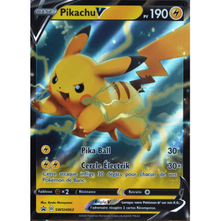 Carte Pokemon - Pikachu V SWSH063 Promo (Etat : NM)