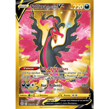 Carte Pokémon - Stars Etincelantes -  Sulfura de Galar V 183/172 (Etat:NM)