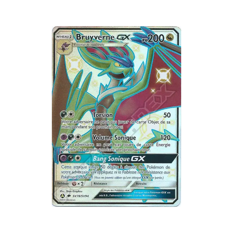 Carte Pokémon -  Destinées Occultes - Bruyverne GX SV78/SV94 (Etat: GD)