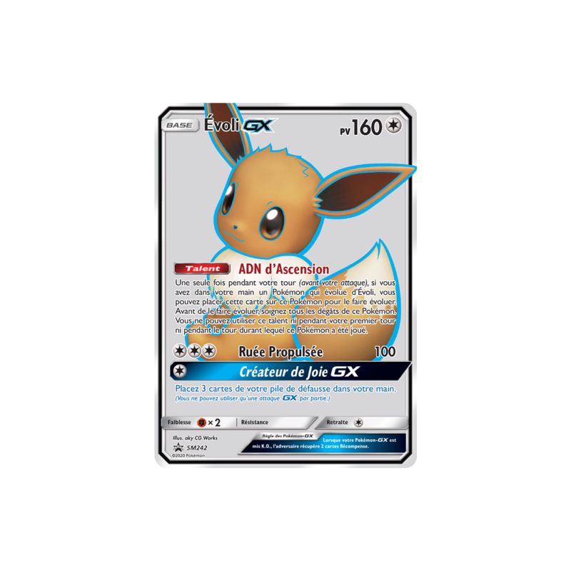 carte pokemon Evoli GX SM242 Promo Soleil & Lune LP FR