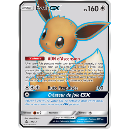 Carte Pokémon – Évoli GX SM242 – Promo Soleil & Lune (État : LP) – FR