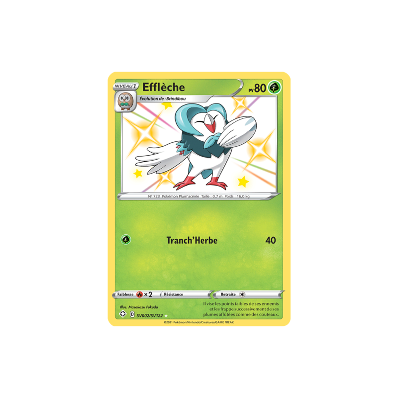 Carte Pokémon Efflèche EV002/122 EB4.5 Destinées Radieuses Epée et Bouclier