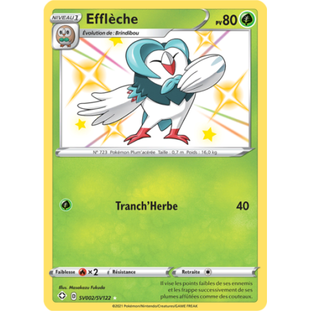 Carte Pokémon Efflèche EV002/122 EB4.5 Destinées Radieuses Epée et Bouclier