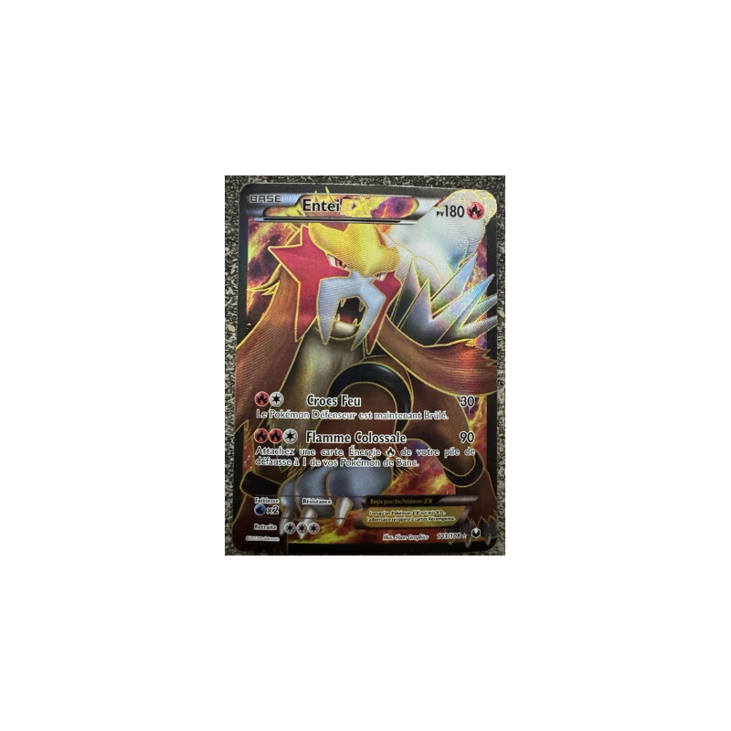 ENTEI EX FULL ART - POKÉMON 103/108 NOIR ET BLANC EXPLORATEURS OBSCURS