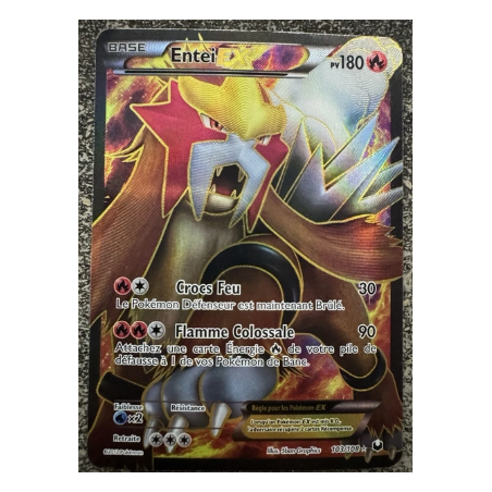 ENTEI EX FULL ART - POKÉMON 103/108 NOIR ET BLANC EXPLORATEURS OBSCURS