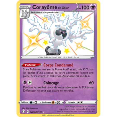 Carte Pokémon Corayôme de Galar SV050/SV122 EB4.5 Destinées Radieuses