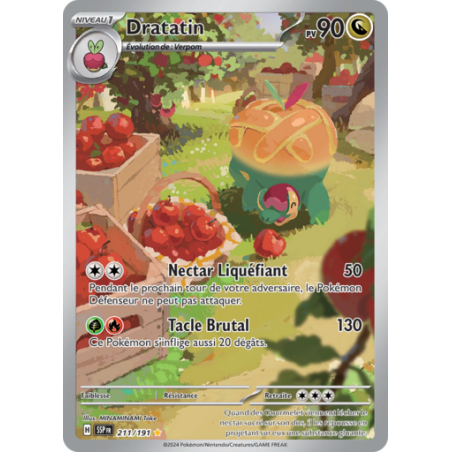 Carte Pokémon Dratatin 211/191 AR EV08 Etincelles Déferlantes