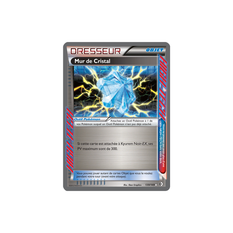 Carte Pokémon – Mur de Cristal 139/149 – Holo – Noir & Blanc : Frontières Franchies (État : NM) – FR