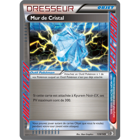 Carte Pokémon – Mur de Cristal 139/149 – Holo – Noir & Blanc : Frontières Franchies (État : NM) – FR