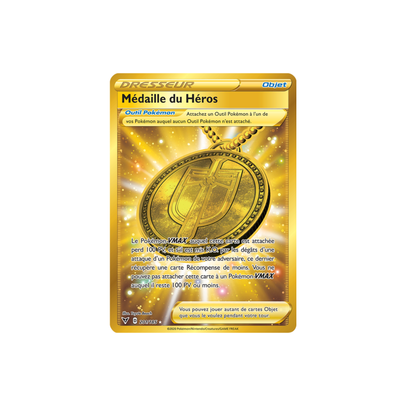 Carte Pokémon Médaille Du Héros 201/185 EB4 Voltage eclatant epee et bouclier